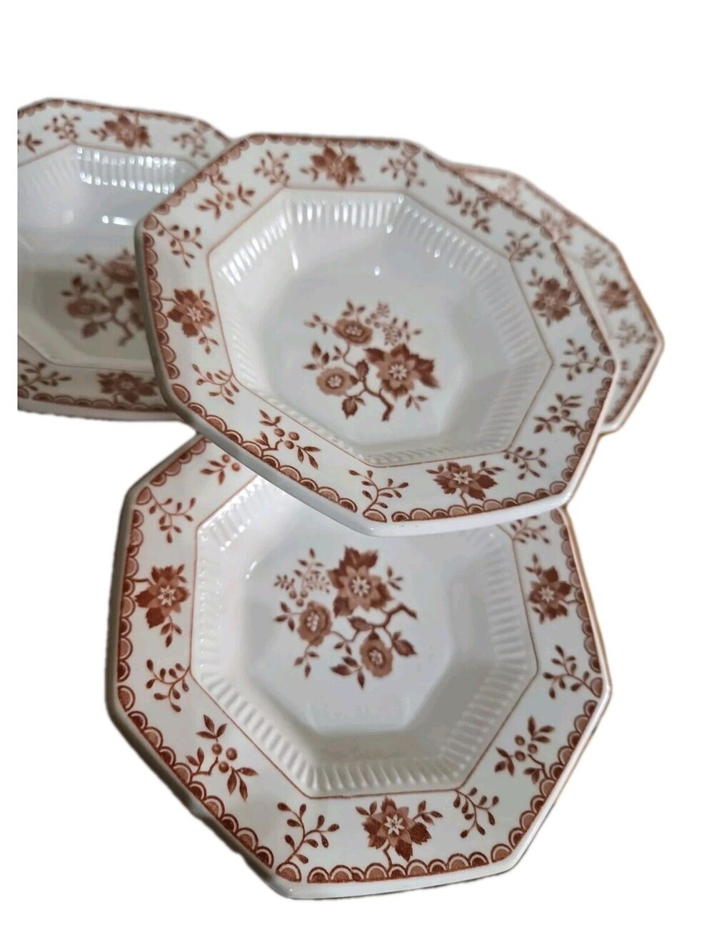 4 Vintage Independence Ironstone Octagonal Berry Bowl Side Dish Interspace Japan